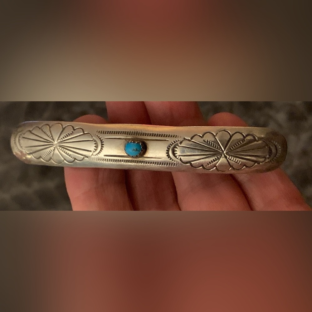 Vintage Native American Sterling Turquoise Hair Barrette Clip